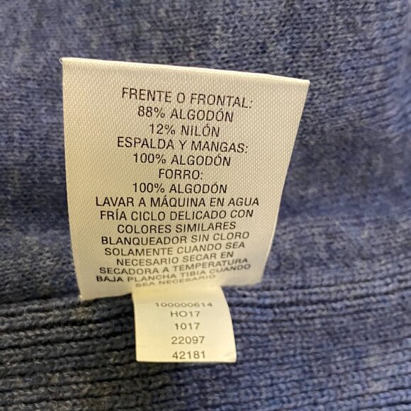 CHARTER‎ CLUB | Cotton Quilted Zip-Front Cardigan Blue | Sz Medium Women's - Picture 9 of 10